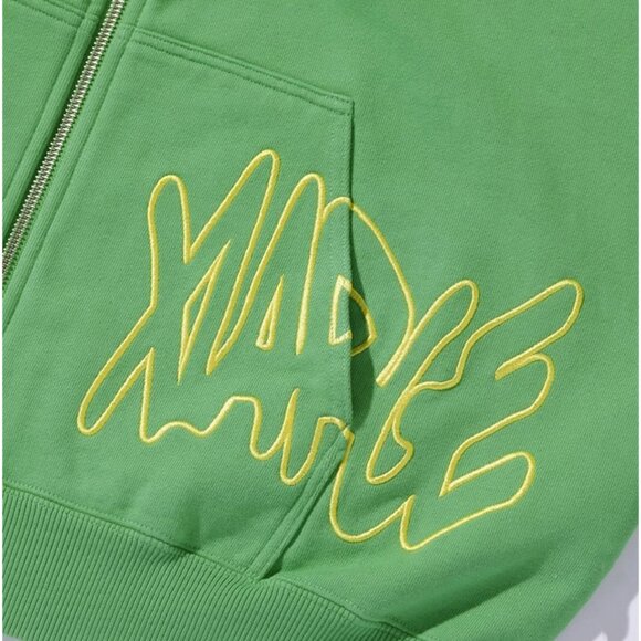 X Large Green Zip Up Hoodie Men's - Picture 2 of 5